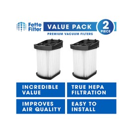 Fette Filter- XFFWV400 Hepa Replacement Filter Compatible with Shark Wandvac Power Pet Cordless Handheld Vacuum Models WV401BL WV401PK WV403BR WV410PR WV410BL Part # XFFWV400 QTY 2
