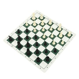 Qinlorgo Juego de Ajedrez para Adultos, Tablero de Ajedrez Portátil, Regalo Perfecto para el Hogar y Viajes, Incluye 32 Piezas de Ajedrez de Plástico 