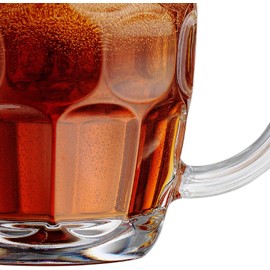 Home Products Essentials 2 Pack Glass Dimpled Stein Beer Mug with Large Handle - 17 oz. -Dishwasher Safe - For All Beverages (2pk Dimpled)