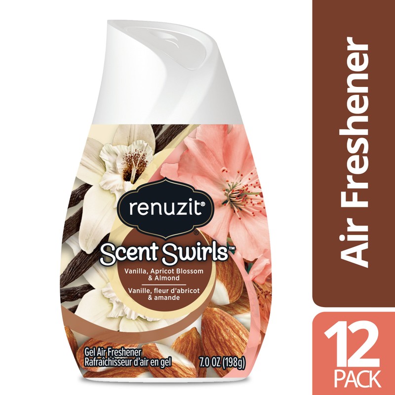 Renuzit Scent Swirls Air Freshener Gel, Vanilla, Apricot Blossom &