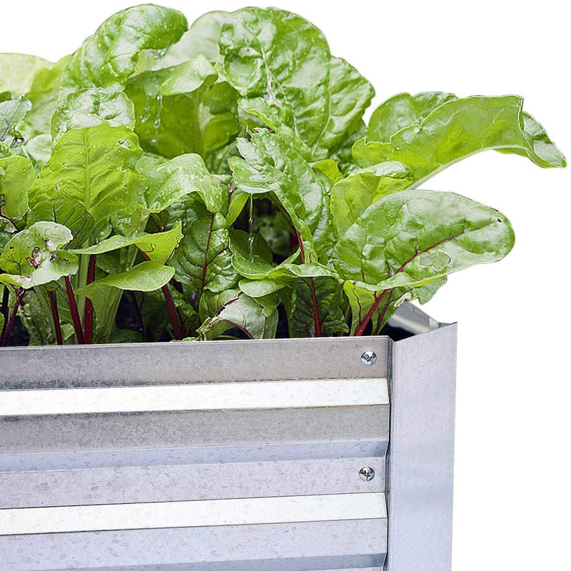 FOYUEE Galvanized Raised Garden Beds for Vegetables Large Metal Planter