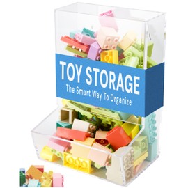SimplyImagine Hanging Acrylic Toy Dispenser Single Divided for Home Organization and Storage - Clear Hanging Storage Bin Acrylic Organizer Wall Mount