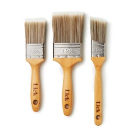 Lick Pro Eco Bamboo Handle Paint Brush Set, Brown, 1.5'' 2'' 3'', (112001)
