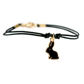 Black Bunny Bracelet Anklet for Men Women