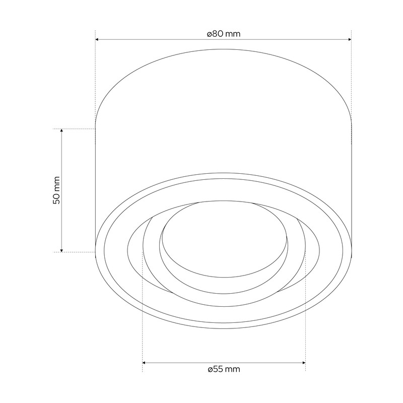 EDO Zalda OV Surface-Mounted Spotlight, White, Round, Extra Flat, Swivelling