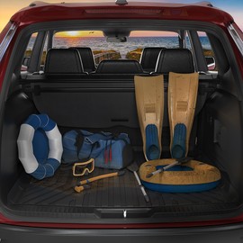 OEDRO Cargo Trunk Liner Floor Mat Compatible with 2010-2024 Toyota 4Runner with 3rd Row Seats, Unique Black TPE All-Weather Guard Cargo Mats