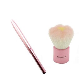 KIHITSU Kumano Brush Flower Facial Cleansing Brush Pink & Portable Lip Brush Set MD18-1