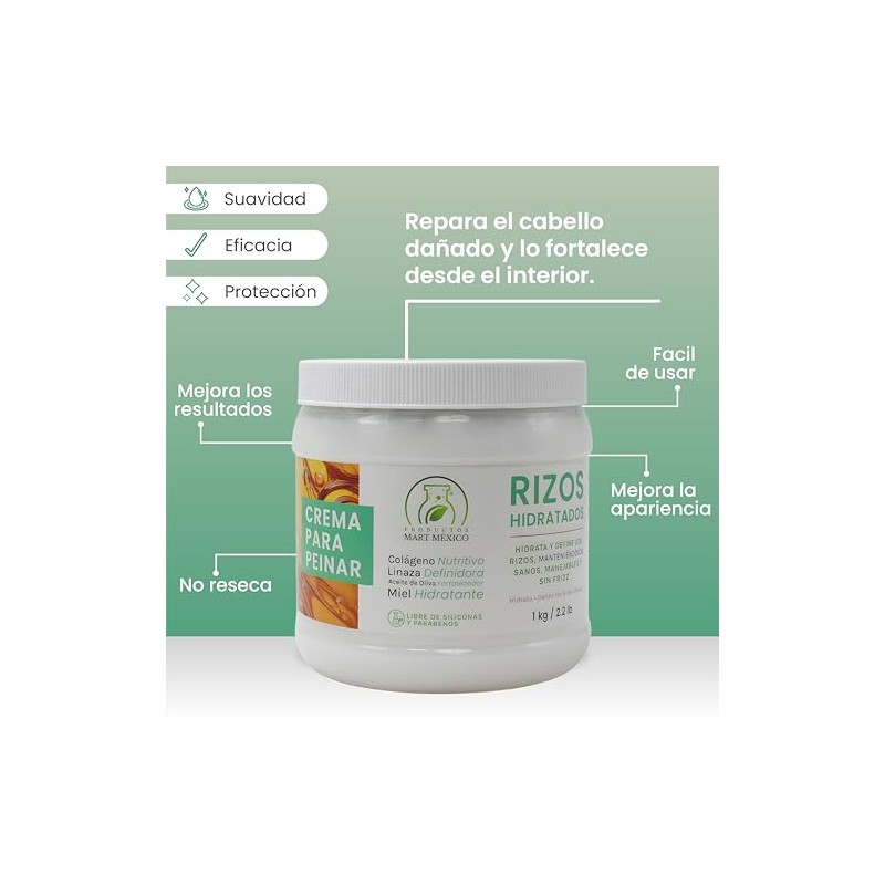 Productos Mart México Crema Hidratante Para Rizos (1 Kilo)