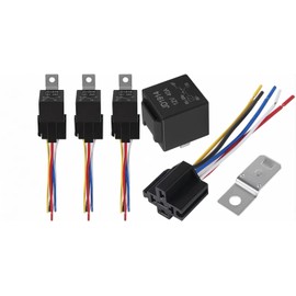 LiuBaiWuQuStars JD1914 12V 40A Automotive Relay Kit, 5-Pin SPDT with Wire Harness, Heavy Duty 12/16 AWG Copper Wires, 5-pin Relay Connector, for Cars and Trucks，Motorcycles, and Ships (3-Pack)