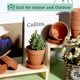 vensovo 3 inch Terracotta Clay Pots for Plants with Saucer - 12 Pack Small Terra Cotta Planter Great for Garden Windowsill Indoor & Outdoor Wedding Favors Gifts