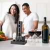 Electric Opener Set With Base, Accessories Including Rechargeable Corkscrew, Aerator,