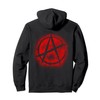Red Anarchy Symbol Design Graffiti Style, Anarchism, Punk Pullover Hoodie