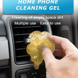 Car Cleaning Gel,Reusable Car Cleaning Putty for Interior Detailing, Car Cleaning Supplies, Auto Detailing Tools, Car Slime for Dust Removal, Car Accessories Interior, Car Cleaning Kit(Yellow, 2.0 OZ)