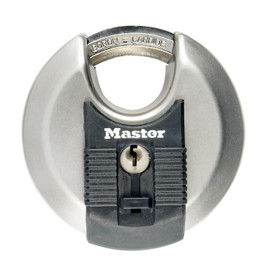 MASTER LOCK Heavy Duty Disc Padlock, Security level 8/10, Outdoor, Keyed, Stainless Steel, Weatherproof, Closed Shackle