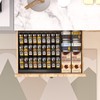 Wobmmi Expandable Metal Spice Drawer Organizer,3-Tier Slanted Seasoning Jars Tray