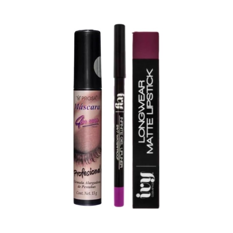Kit de Maquillaje Profesional, Rimel Prosa Negro Resistente al Agua,
