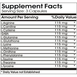 Amino Acid 1500mg Complex // 200 Capsules // Pure // by PureControl Supplements