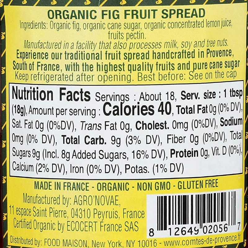 MARKY'S Fig Jam Spread USDA Organic Preserve – 12 oz