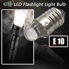 Ruiandsion 6pcs E10 LED Bulb 3V 6000K White LED Bulb for Torchlight Flashlight Torch Headlight,Negative Earth