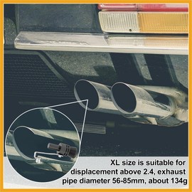Partuto 2pcs XL Size Aluminum Alloy Universal Turbo Sound Exhaust Muffler Pipe Whistle Car Roar Maker Black Replacement