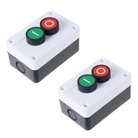 Pack of 2 Start/Stop Momentary Push Button Station Switch Remote Box Motor Solenoid Red Green Sign IP55 10A 380V