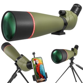 asika 20-60x80 Spotting Scopes for Bird Watching, BAK4 Waterproof Spotting Scope for Target Shooting Wildlife Viewing Hiking Camping, HD Spotter Scope with Tripod Smartphone Holder and Carrying Bag