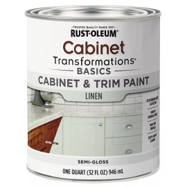 Rust-Oleum 372008 Cabinet & Trim Paint Semi- Gloss Linen White Quart