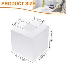 sourcing map Tissue Box Cover with Base Square Tissue Box Holder Acrylic Cube Facial Tissue Paper Dispenser for Tabletop Bathroom Bedroom Kitchen Office, White