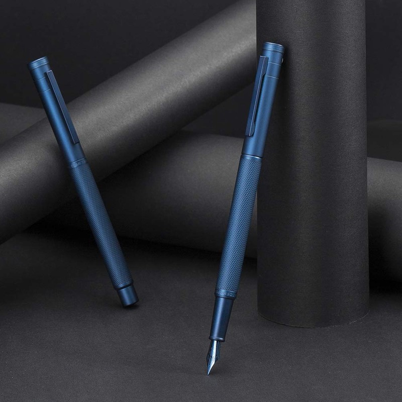 Hongdian Fountain Pen Dark Blue Forest Fine Nib Pen, Classic