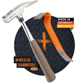 PICARD Roofing Hammer No. 298 + Mini BlackGiant® + Sticker | 600 g Head Weight | Smooth Track | Magnetic Nail Holder | Corrosion Protected | Chrome Molybdenum Steel Tube Handle | GS Tested | Length