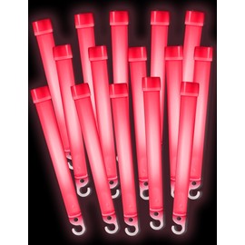 Orerered Glow Sticks 15 Pack Light Sticks Party Packs with 14 Hours Duration for Bonfire Night Party Decorations Festivals Glowsticks Halloween Stocking Stuffers Camping (Red)