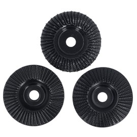 3PCS Set Wood Grinding Wheel Black Color 100mm Diameter 16mm Inner Diameter Flat Oblique Arc Wood Carving Disc