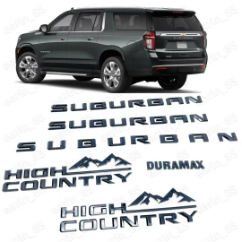 General Motors 6Pcs Gloss Black 2021-2025 Suburban High country Duramax Emblem Badge kit OEM