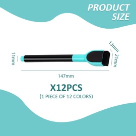 12 Magnetic Whiteboard Pens, Whiteboard Pens with Cleaning Brushes, Erasable Markers, Writing Tools, Study and Office Supplies.