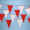 SSWBasics Red and White Pennant Flags on String - Durable
