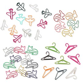 CATOR Pack of 40 Paper Clips Colourful Paper Clips Animal Shape Bookmark Cute Paper Clips Metal for Office School Notebook Office Supplies Paper Clips Motif
