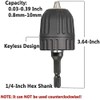 Yakamoz Keyless Drill Chuck, Quick Change 1/4-Inch Hex Shank 0.8-10mm