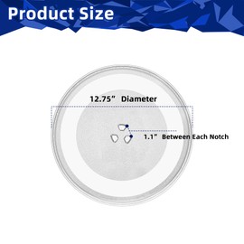 MorefaLife 12 3/4" Microwave Glass Plate - Exact 12.75 Inch Replacement for Microwave Turntable Part Numbers WB49X10129/ WB49X10074/ 243019000016/ W10143945 - Dishwasher Safe