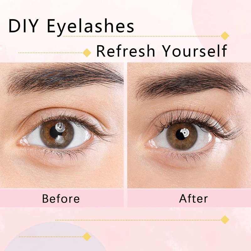 Glowingwin Individual Lashes Cluster Lashes Natural Look False Eyelashes Individual