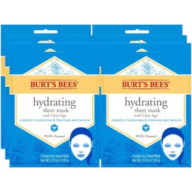 Burt's Bees Hydrating Face Mask, Single Use Sheet Mask, 6 Count