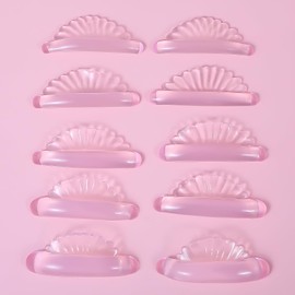 10 pcs 5 Sizes lash Lift Pads Self-Adhesive Pink No Glue lash Lift rods Silicon Soft Eyelash Lift Pads for Shield DIY Use at Home or Salon