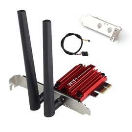 Tarjeta PCIe WiFi 6 con chip Intel AX200, hasta 3000 Mbps (5 GHz, 2400 Mbps+2.4 GHz 574 Mbps), Bluetooth 5.2, MU-MIMO OFDMA WPA3, soporte de perfil bajo para juegos, transmisión 4K y PC de computadora