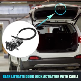 X AUTOHAUX Rear Liftgate Door Lock Actuator with Cable for Dodge Grand Caravan 2008-2017 for Dodge Journey 2009-2018 for Jeep Grand Cherokee 08-13 Tailgate Latch Assembly No.4589243AB Black