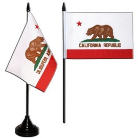 Table/Desk Flag California Flag FRITZE® + Free Sticker