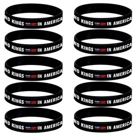 Jesvo No Kings In America Since 1776 Protest Signs Silicone Bracelet