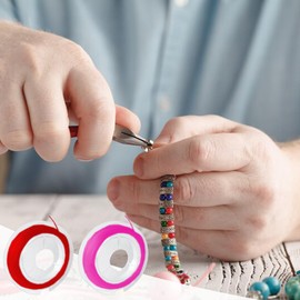 Elastic String for Bracelets 12 Roll 0.7mm, High Stretchy Beading Elastic String for Bracelets Necklace Jewelry Making, 12 Color