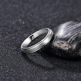 083BASE Tungsten Carbide Ring - Silver and Black, 6mm/8mm Width, Brushed Design, Unisex Engagement Ring or Partner Ring