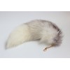 Fosrion Fluffy White Gray Arctic Fox Tail Fur Cosplay Toy