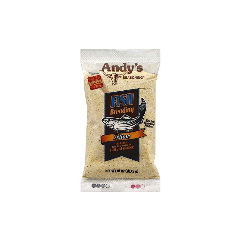 Andy's seasoning, Yellow fish breading for excellent tasting fish and