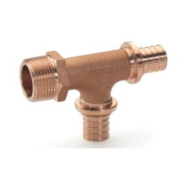Rehau Rautitan RX+ T-piece, passage with male thread, 20-20-1/2 inch male thread